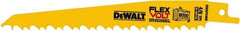 DeWALT - 6" Long x 1" Thick, Bi-Metal Reciprocating Saw Blade - Tapered Profile, 6 TPI, Toothed Edge, Tang Shank - Exact Tool & Supply