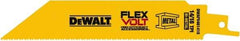 DeWALT - 6" Long x 1" Thick, Bi-Metal Reciprocating Saw Blade - Straight Profile, 14 to 18 TPI, Toothed Edge, Tang Shank - Exact Tool & Supply