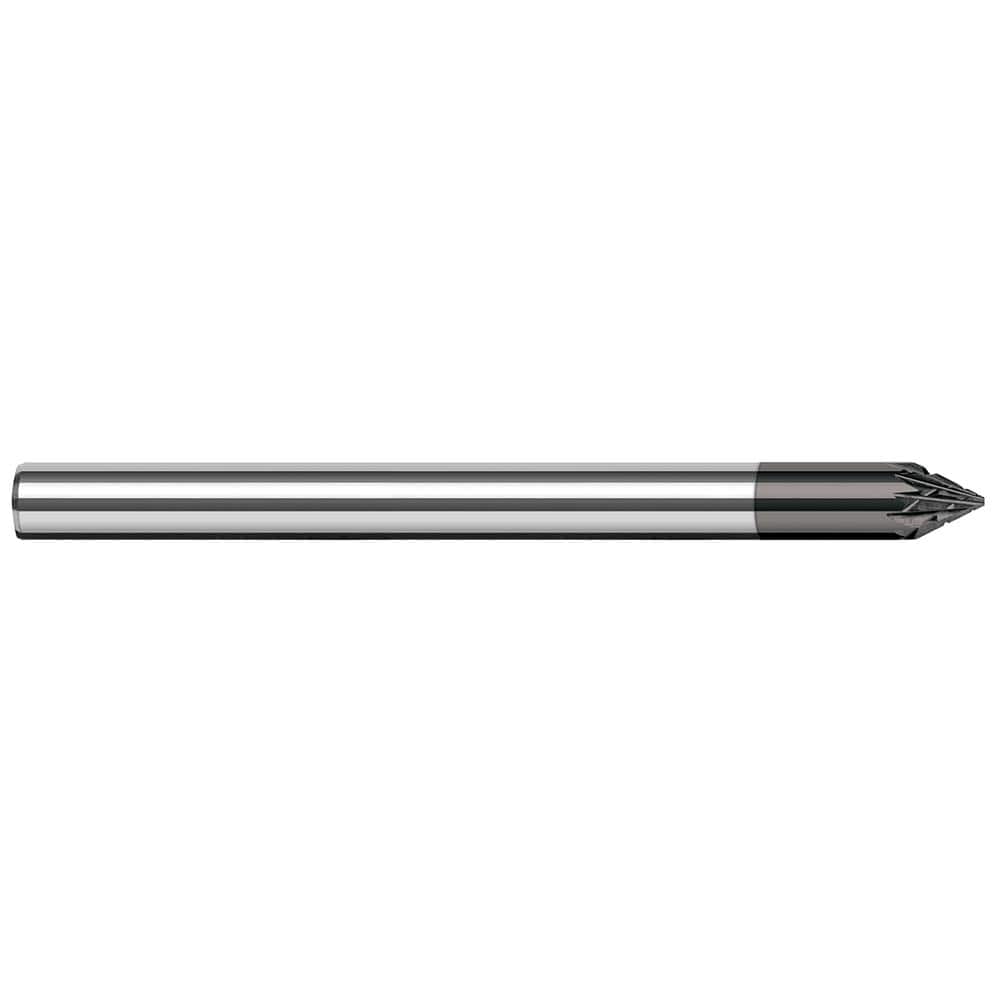 Harvey Tool - 3/16" Cut Diam, 3/16" Shank Diam, Solid Carbide Double Cut Flat Burr - Exact Tool & Supply