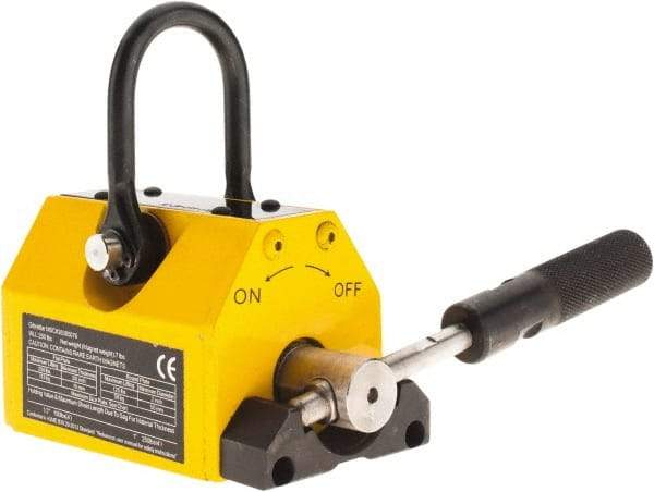 Gibraltar - 1,600 Lb Load Capacity, Magnetic Lifter - 4-5/8" High x 3-63/64" Wide, 4" Head/Holder Diam, 1 Poles - Exact Tool & Supply