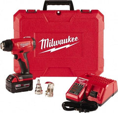 Milwaukee Tool - 0 to 875°F Heat Setting, 6 CFM Air Flow, Heat Gun Kit - 18 Volts, 5 Amps, 360 Watts - Exact Tool & Supply