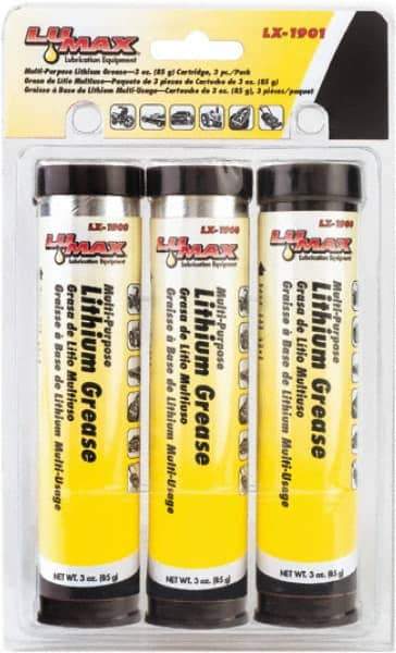 lumax - 3 oz Cartridge Lithium General Purpose Grease - High/Low Temperature, 265°F Max Temp, - Exact Tool & Supply