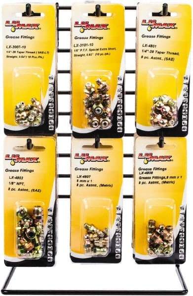 lumax - Grease Fitting Sets Standard of Measurement: Metric/Inch Material: Steel - Exact Tool & Supply