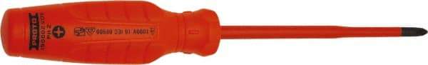 Proto - #2, 9-7/16" OAL, Insulated Phillips Screwdriver - 5" Blade Length, Round Shank, Impact & Chemical Resistant Handle - Exact Tool & Supply