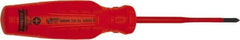 Proto - #1, 8-7/16" OAL, Insulated Phillips Screwdriver - 4" Blade Length, Round Shank, Impact & Chemical Resistant Handle - Exact Tool & Supply