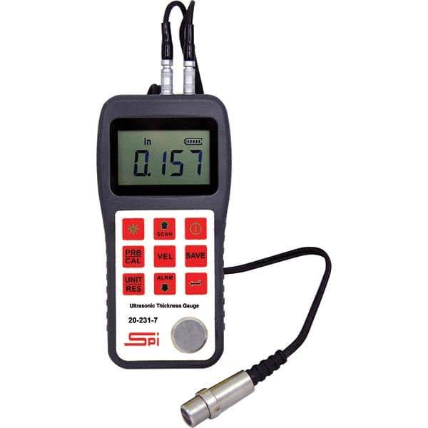 SPI - Electronic Thickness Gages Minimum Measurement (Decimal Inch): 0.0400 Maximum Measurement (Decimal Inch): 12.0000 - Exact Tool & Supply