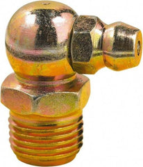 lumax - 90° Head Angle, 1/8 PTF Steel Grease Fitting Adapter - 7/16" Hex, 0.85" Overall Height, 0.29" Shank Length - Exact Tool & Supply