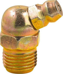 lumax - 65° Head Angle, 1/8 PTF Steel Grease Fitting Adapter - 7/16" Hex, 0.85" Overall Height, 0.29" Shank Length - Exact Tool & Supply