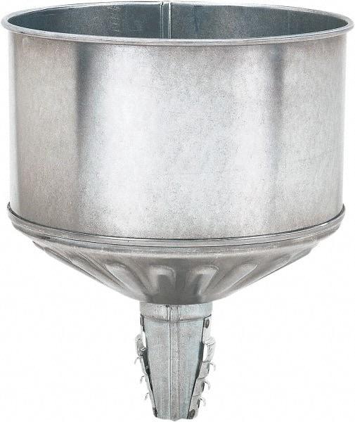 lumax - 256 oz Capacity Steel Funnel - 9-1/2" Mouth OD, 1-1/4" Tip OD, 3-3/4" Straight Spout, Silver - Exact Tool & Supply