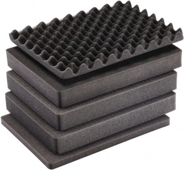 Pelican Products, Inc. - Tool Box Foam Foam Set - 13-1/4" Wide x 7-1/8" Deep x 19-3/4" High, Black, For Pelican Case 1557 - Exact Tool & Supply