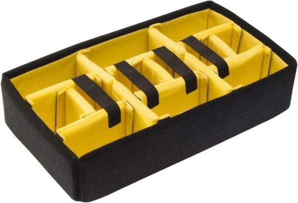 Pelican Products, Inc. - Tool Box Foam Divider Set - 13-1/4" Wide x 7-1/8" Deep x 19-3/4" High, Black/Yellow, For Pelican Case 1501 - Exact Tool & Supply