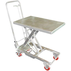 Vestil - 200 Lb Capacity Manual Scissor Lift - 10" to 30-1/2" Lift Height, 27-1/2" Platform Length x 17-3/4" Platform Width - Exact Tool & Supply
