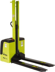 Vestil - 2,200 Lb Capacity, 62" Lift Height, Battery Powered Stacker - 3-1/2" Lowered Height, 45" Fork Length - Exact Tool & Supply