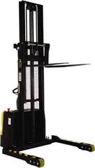 Vestil - 3,000 Lb Capacity, 125" Lift Height, Battery Powered Stacker - 2-1/8" Lowered Height, 42" Fork Length, 50" Overall Width - Exact Tool & Supply