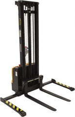 Vestil - 2,200 Lb Capacity, 150" Lift Height, Battery Powered Stacker - 2-1/8" Lowered Height, 42" Fork Length, 56" Overall Width - Exact Tool & Supply