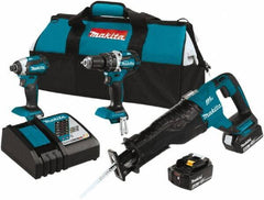 Makita - 18 Volt Cordless Tool Combination Kit - Includes Hammer Drill, Impact Driver & Circular Saw, Lithium-Ion Battery Included - Exact Tool & Supply
