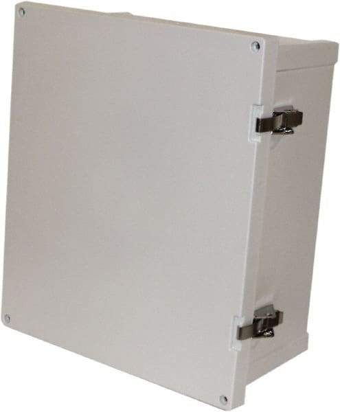 Fibox - Polycarbonate Standard Enclosure Hinge Flat Cover - NEMA 4, 4X, 6, 6P, 12, 13, 10" Wide x 12" High x 5" Deep, Impact, Moisture & Corrosion Resistant, Dirt-tight & Dust-tight - Exact Tool & Supply