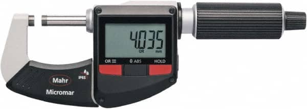 Mahr - Carbide-Tipped IP65 Rapid Measurement Electronic Outside Micrometer - Exact Tool & Supply