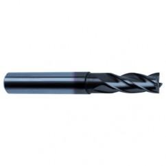 1/2 Dia. x 4-1/2 Overall Length 4-Flute Square End Solid Carbide SE End Mill-Round Shank-Center Cut-Super-A - Exact Tool & Supply