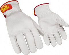 Ringers Gloves - Size XL (11), ANSI Cut Lvl 3, Goatskin Leather Cut Resistant Gloves - Hook & Loop Cuff, White, Paired - Exact Tool & Supply