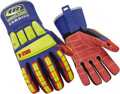Ringers Gloves - Size S (8), ANSI Cut Lvl 6, Cut & Puncture Resistant Gloves - Open Cuff, Hi-Vis Yellow/Red/Black/Blue, Paired - Exact Tool & Supply