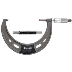 Starrett - Mechanical Outside Micrometers Minimum Measurement (mm): 100.00 Maximum Measurement (mm): 125.00 - Exact Tool & Supply
