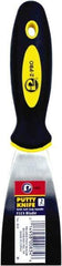 Premier Paint Roller - 2" Wide Spring Blade Steel Putty Knife - Stiff, Soft Grip Plastic Handle, 8.343" OAL - Exact Tool & Supply