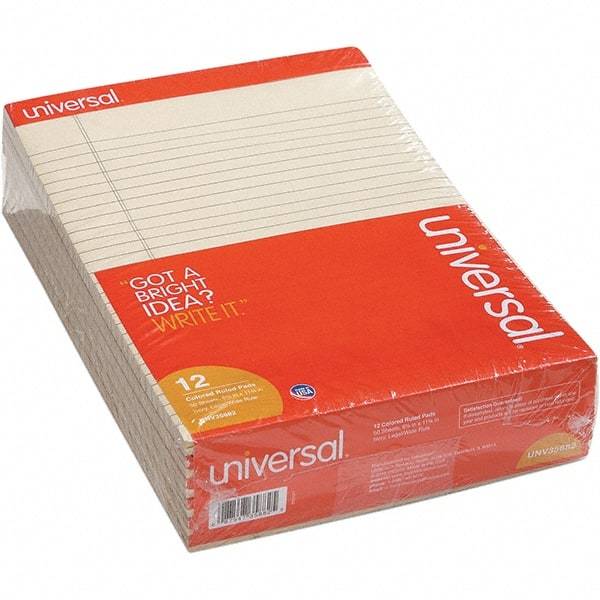 UNIVERSAL - 50 Sheet, 8-1/2 x 11", Legal (Style) Note Pad - Ivory - Exact Tool & Supply