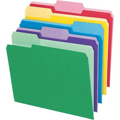 Pendaflex - 11-5/8 x 9-1/2", Letter Size, Assorted Colors, File Folders with Top Tab - 11 Point Stock, Assorted Tab Cut Location - Exact Tool & Supply