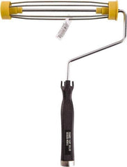 Premier Paint Roller - 9" Wide x 12" Long Heavy-Duty Birdcage Frame - Steel Frame, Plastic Handle - Exact Tool & Supply