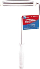 Premier Paint Roller - 9" Wide x 13" Long Heavy-Duty Birdcage Frame - Steel Frame, Plastic Handle - Exact Tool & Supply