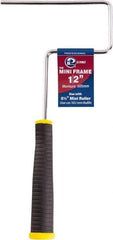Premier Paint Roller - 6" Wide x 12" Long Mini Roller Frame - Steel Frame, Plastic Handle - Exact Tool & Supply