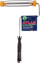 Premier Paint Roller - 9" Wide x 13-1/2" Long Heavy-Duty Birdcage Frame - Steel Frame, Plastic Handle - Exact Tool & Supply
