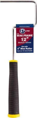 Premier Paint Roller - 4" Wide x 12" Long Mini Roller Frame - Steel Frame, Plastic Handle - Exact Tool & Supply