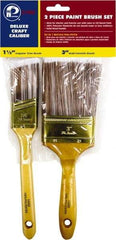 Premier Paint Roller - 1-1/2 & 3" Angle/Flat Polyester General Purpose Paint Brush Set - 2-1/4 & 3" Bristle Length, 6 & 6-1/2" Wood Sash & Beavertail Handle - Exact Tool & Supply