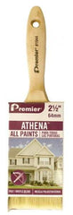 Premier Paint Roller - 2-1/2" Flat Polyester/Natural General Purpose Paint Brush - 2-3/4" Bristle Length, 5-1/4" Wood Beavertail Handle - Exact Tool & Supply