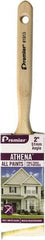 Premier Paint Roller - 2-1/2" Angled Polyester/Natural Angular Brush - 2" Bristle Length, 7" Wood Sash Handle - Exact Tool & Supply
