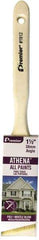 Premier Paint Roller - 1-1/2" Angled Polyester/Natural Angular Brush - 2-1/4" Bristle Length, 6-3/4" Wood Sash Handle - Exact Tool & Supply