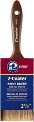 Premier Paint Roller - 2-1/2" Flat Polyester General Purpose Paint Brush - 2-3/4" Bristle Length, 5" Plastic Beavertail Handle - Exact Tool & Supply