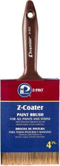 Premier Paint Roller - 4" Flat Polyester Wall Brush - 3-7/8" Bristle Length, 5" Plastic Beavertail Handle - Exact Tool & Supply
