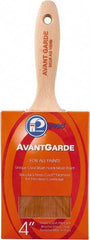 Premier Paint Roller - 4" Oval Polyester Sash Brush - 3-1/2" Bristle Length, 5-3/4" Wood Sash Handle - Exact Tool & Supply