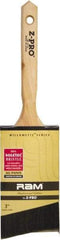 Premier Paint Roller - 3" Angled Polyester Angular Brush - 3-1/2" Bristle Length, 2" Wood Sash Handle - Exact Tool & Supply