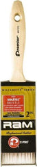 Premier Paint Roller - 2" Flat Polyester General Purpose Paint Brush - 2-1/4" Bristle Length, 5" Wood Beavertail Handle - Exact Tool & Supply