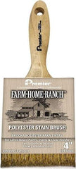 Premier Paint Roller - 2-1/2" Flat Polyester Stainer Brush - 2-3/4" Bristle Length, 6" Wood Beavertail Handle - Exact Tool & Supply