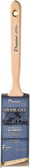 Premier Paint Roller - 3" Angled Polyester Angular Brush - 3" Bristle Length, 7" Wood Sash Handle - Exact Tool & Supply
