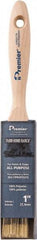 Premier Paint Roller - 1" Flat Polyester General Purpose Paint Brush - 2-1/4" Bristle Length, 5-1/4" Wood Beavertail Handle - Exact Tool & Supply