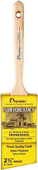 Premier Paint Roller - 2-1/2" Angled Nylon/Polyester Angular Brush - 3" Bristle Length, 7-1/4" Wood Sash Handle - Exact Tool & Supply