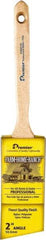 Premier Paint Roller - 2" Angled Nylon/Polyester Angular Brush - 2-3/4" Bristle Length, 7" Wood Sash Handle - Exact Tool & Supply