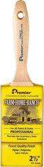 Premier Paint Roller - 2-1/2" Flat Nylon/Polyester General Purpose Paint Brush - 3" Bristle Length, 5-1/2" Wood Beavertail Handle - Exact Tool & Supply