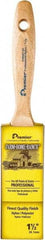 Premier Paint Roller - 1-1/2" Flat Nylon/Polyester General Purpose Paint Brush - 2-1/2" Bristle Length, 4-3/4" Wood Beavertail Handle - Exact Tool & Supply